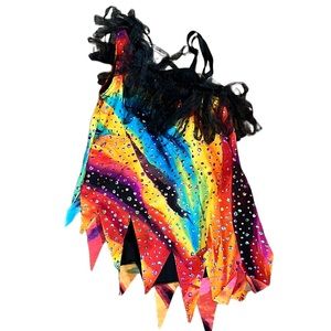 Costume Gallery Shortie Unitard Rainbow Multicolor Sparkle Child Size Dance